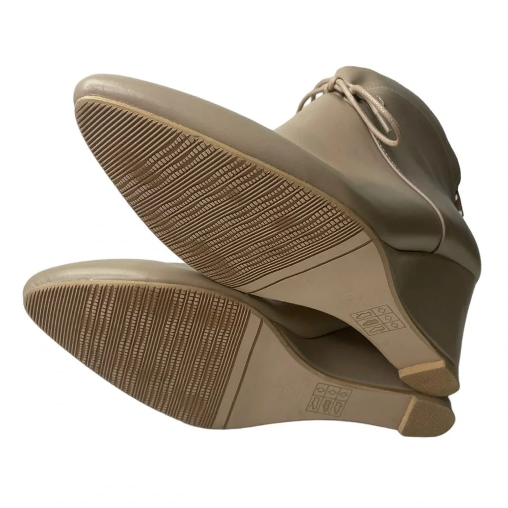 Allegra K Women’s Nude Colored Wedge Ankle Boots